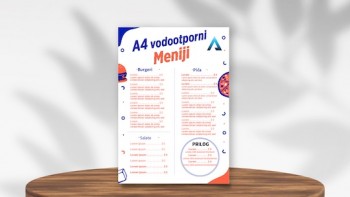 A4 vodootporni meniji