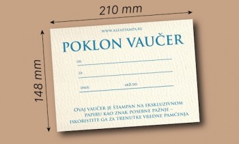 A5 vaučeri na specijalnom papiru