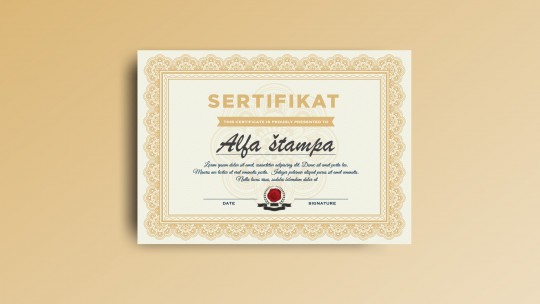 A4 Diplome i sertifkati