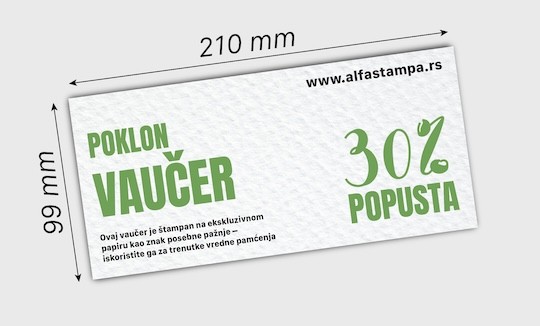 DL vaučeri na specijalnom papiru